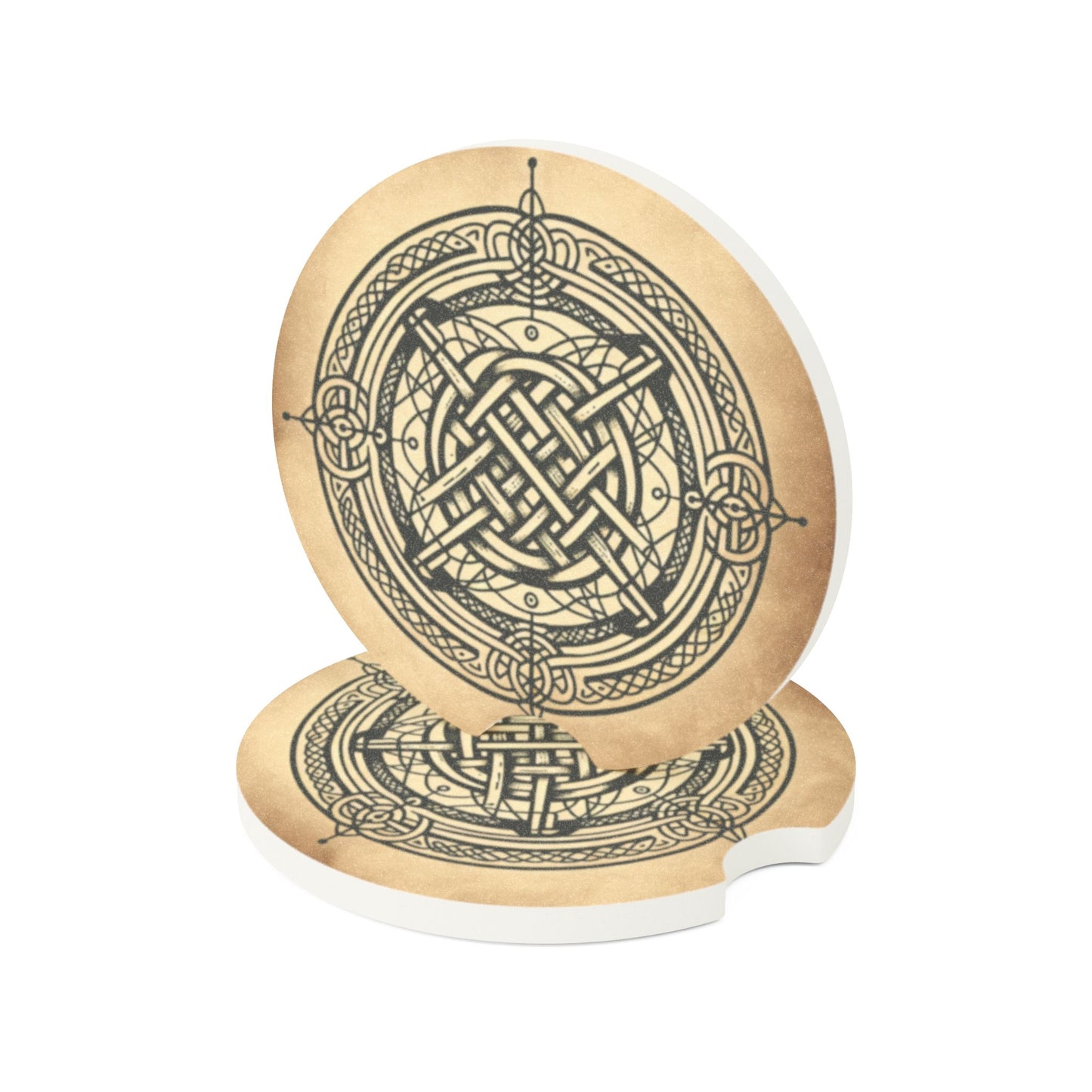 Car Coasters - Celtic Soapstone Design